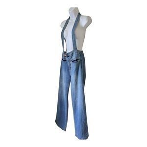 Billabong Blue Jean Relaxed Vintage Look  Suspender Nostalgic Flare Overalls 29